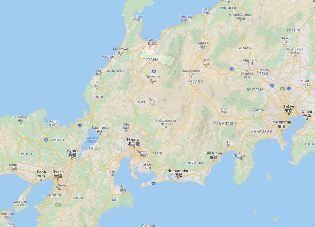 toyama japon mapa