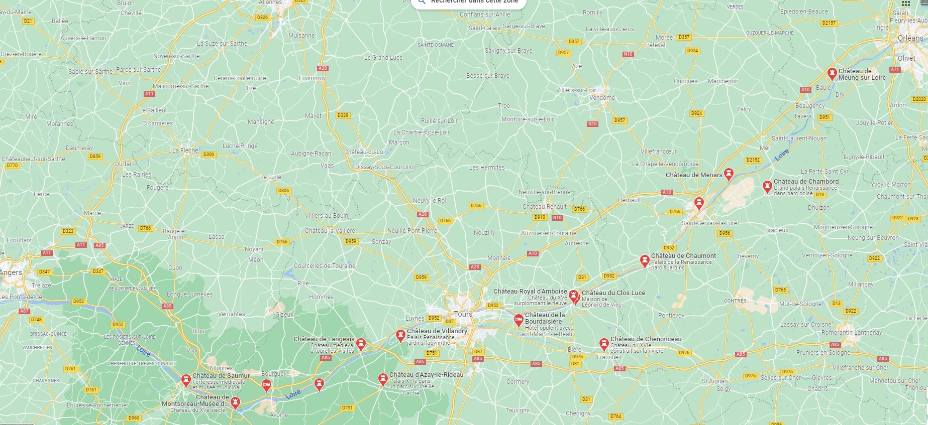 valle de la loira castillos