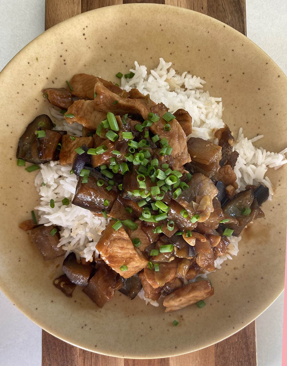 receta,puerco con berenjenas y miso