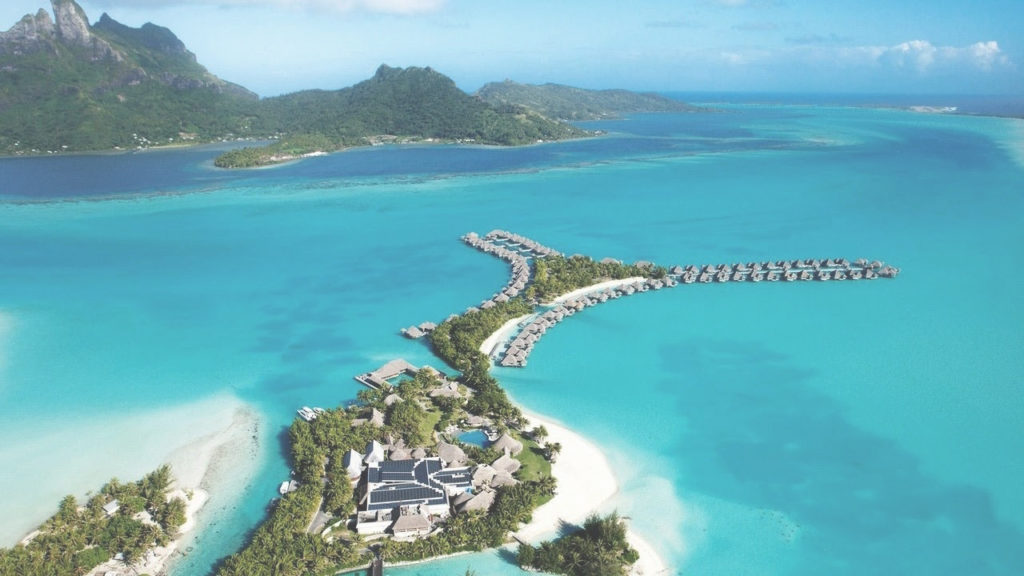 the st regis bora bora from above