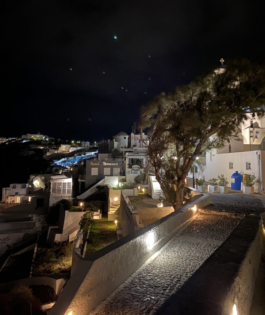 santorini by night