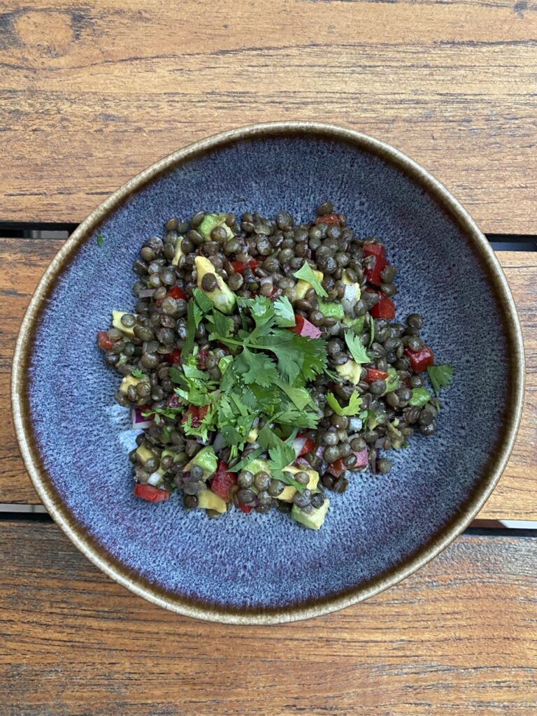 ensalada fria de lentejas verdes