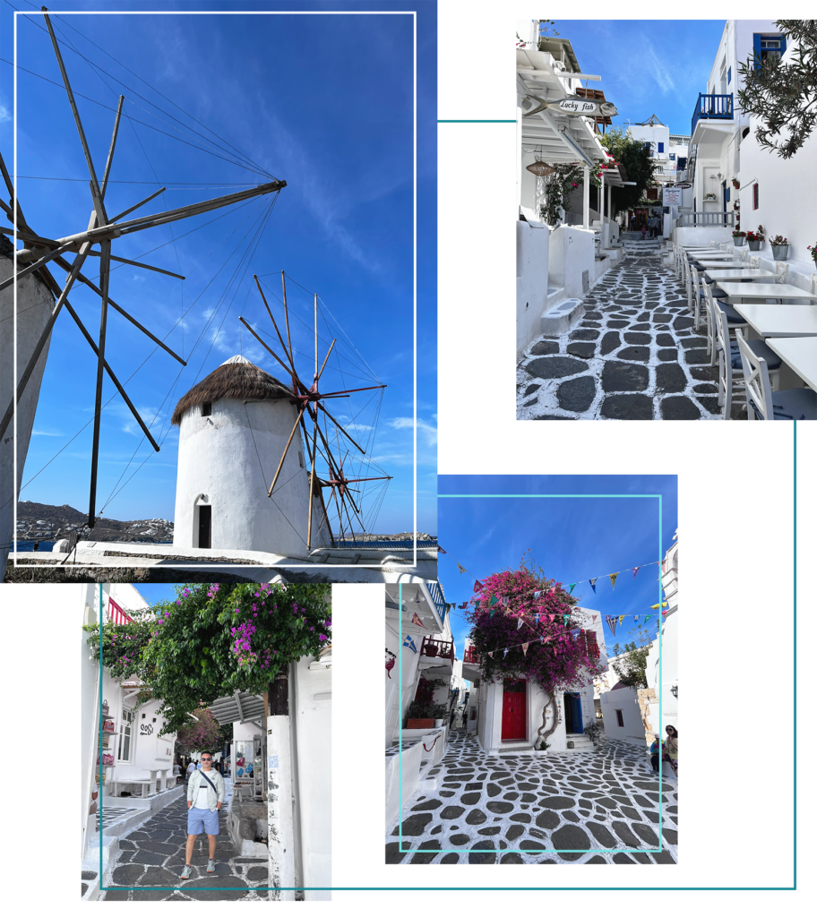 itinerario de 3 dias en Mykonos - caminata por el centro de mykonos