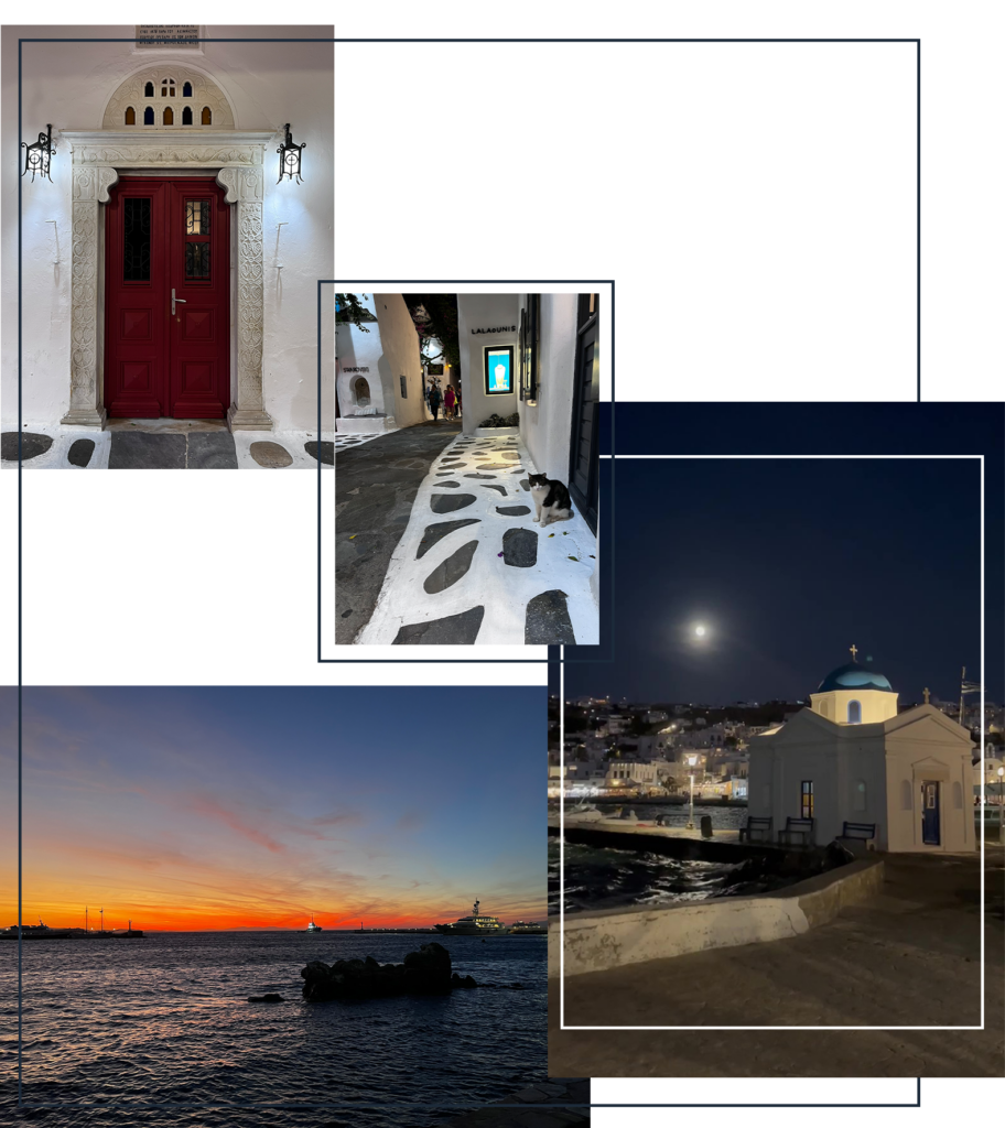 mykonos centro de noche